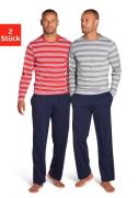 AUTHENTIC LE JOGGER Pyjama Pyjama met gestreepte bovenstukken (4-delig...