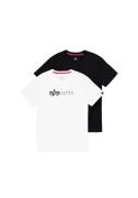 Alpha Industries Shirt met ronde hals Label T 2 Pack (2-delig, Set van...