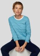 Rabe Shirt met 3/4 mouwen met golvenstructuur - crinkle