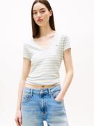 TOMMY JEANS Shirt met korte mouwen TJW SLIM ESSENTIAL RIB V SS