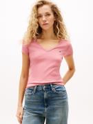 TOMMY JEANS Shirt met korte mouwen TJW SLIM ESSENTIAL RIB V SS