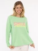 Zwillingsherz Sweatshirt Smile met vrolijke statement-print