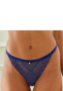 Lascana String met unieke kant in fluweel-look