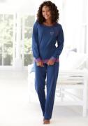 Vivance Dreams Pyjama met decoratieve flatlock-naden in neonkleuren (2...
