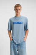 HUGO Blue T-shirt Nalax met logoprint