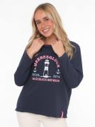 Zwillingsherz Sweatshirt Gelukkig aan zee met used-look randen, vuurto...