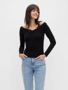 pieces Shirt met lange mouwen PCMALIVA LS OFF SHOULDER V-NECK TOP NOOS