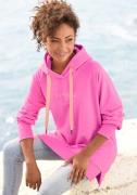 Elbsand Hoodie Svana met logoprint, comfortabele hoodie, zijslitsen