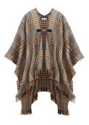 Lascana Gebreide poncho Cape modieus ruitpatroon & gesp, ruitdoek, pon...
