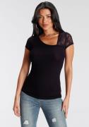 Melrose T-shirt Korte mouwen, feminin gesneden, asymmetrische hals