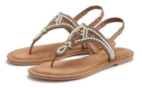 Lascana Teenslippers Sandaal, pantoletten bezet met parels en steentje...