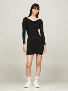 TOMMY JEANS Jerseyjurk TJW OFF SHOULDER GATHER BODYCON