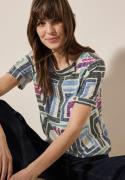 Cecil T-shirt met print en burn-out look