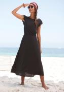 Beachtime Midi-jurk van viscose-jersey, zomerjurk met korte mouwen, st...