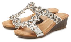 Vivance Slippers Mule, zomerschoen, sandaal, met sleehak en modieuze g...