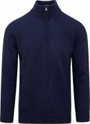 Suitable Half Zip Trui Wol Blend Navy