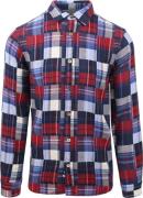 Scotch and Soda Overhemd Geruit Flanel Blauw