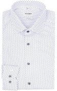 OLYMP Overhemd Level 5 Print Wit Extra Lange Mouwen
