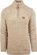 NZA Half Zip Trui Thames Beige