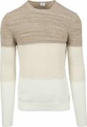 Blue Industry Pullover Strepen Beige