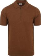 No Excess Knitted Poloshirt Bruin