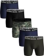 Björn Borg Performance Boxershorts 5-Pack Zwart Groen Blauw