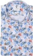 R2 Overhemd Print Bloemen Blauw