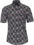 Casa Moda KM Overhemd Botanische Print Donkerblauw