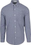 Gant Overhemd Poplin Ruit Blauw