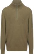 Tommy Hilfiger Big&Tall Half Zip Kabel Pullover Olijfgroen