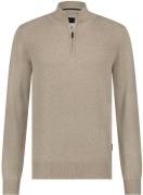 State Of Art Half Zip Trui Oak Ecru