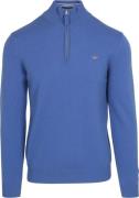 Gant Half Zip Trui Lamswol Blauw