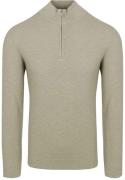 Profuomo Half Zip Pullover Structuur Mid Groen