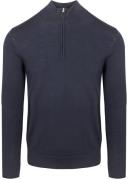 Profuomo Half Zip Pullover Merinowol Navy