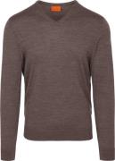 Suitable Merino Pullover V-Hals Taupe