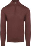 Profuomo Half Zip Pullover Merinowol Burgundy