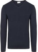 Profuomo Pullover V-Hals Merinowol Navy