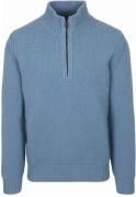 BOSS Trui Half Zip Kurano Blauw