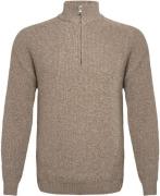 R2 Half Zip Heavyknit Trui Merinowol Lichtbruin