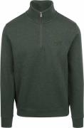 Superdry Henley Essential Half Zip Pullover Donkergroen