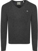 Gant Pullover V-Hals Woolblend Antraciet