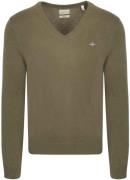 Gant Pullover V-Hals Woolblend Army Groen
