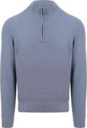 Suitable Structure Half Zip Trui Blauw