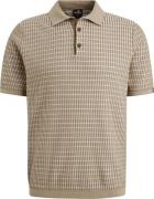 Vanguard Poloshirt Knitted Checks Beige