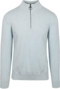 Barbour Half Zip Trui Lichtblauw
