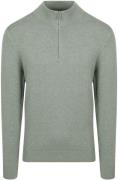Profuomo Half Zip Pullover Luxury Basic Groen
