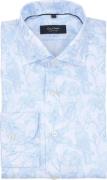 Olymp Signature Twill Overhemd Print Lichtblauw