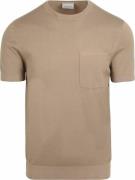 Suitable Knitted T-shirt Pocket Compact Camel