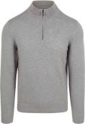 Suitable Slub Yarn Half Zip Trui Grijs
