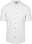 No Excess Short Sleeve Overhemd Linen Blend Wit